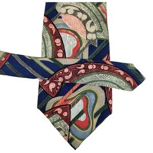 Vtg Structure Abstract Art Silk‎ Tie Multicolor Italian Fabric USA Made Vintage